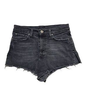 BDG Denim Tom Girl Mid Rise Frayed Hem Distressed Jean Shorts Size 28